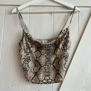 Cowl Neck Snake Print Cami Top